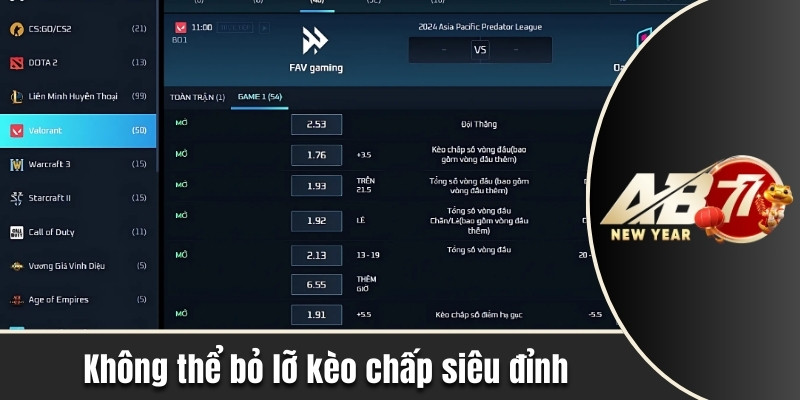 Không thể bỏ lỡ kèo chấp siêu đỉnh