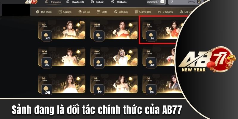 Sảnh đang là đối tác chính thức của AB77