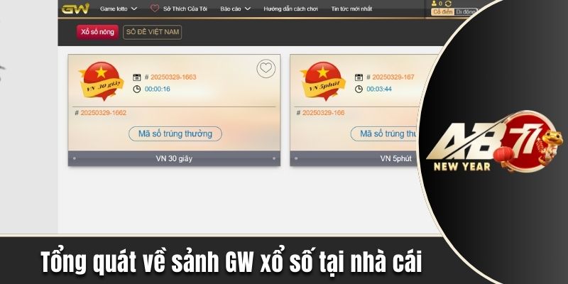 Tổng quát về sảnh GW xổ số tại nhà cái